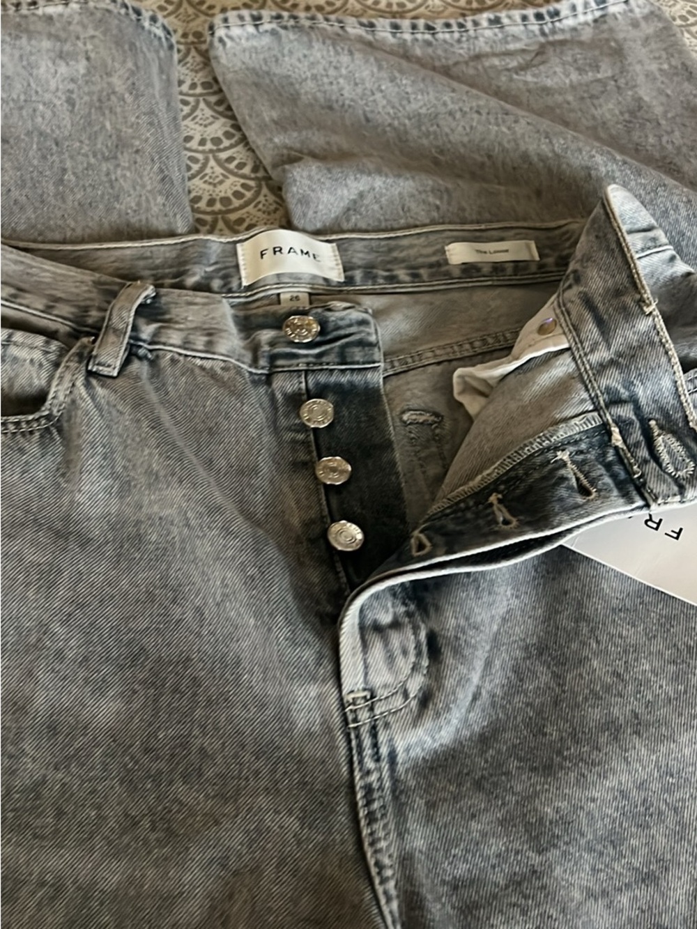 Frame the losse Air Denim Light Gray Straight Leg Jeans - Picture 7 of 7